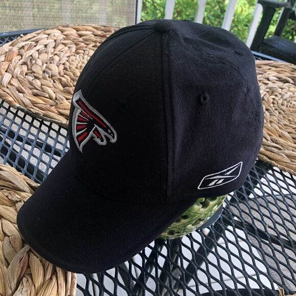 Reebok NFL Falcons Ball Cap Black Logo Fitted Stretch OS - Picture 6 of 6